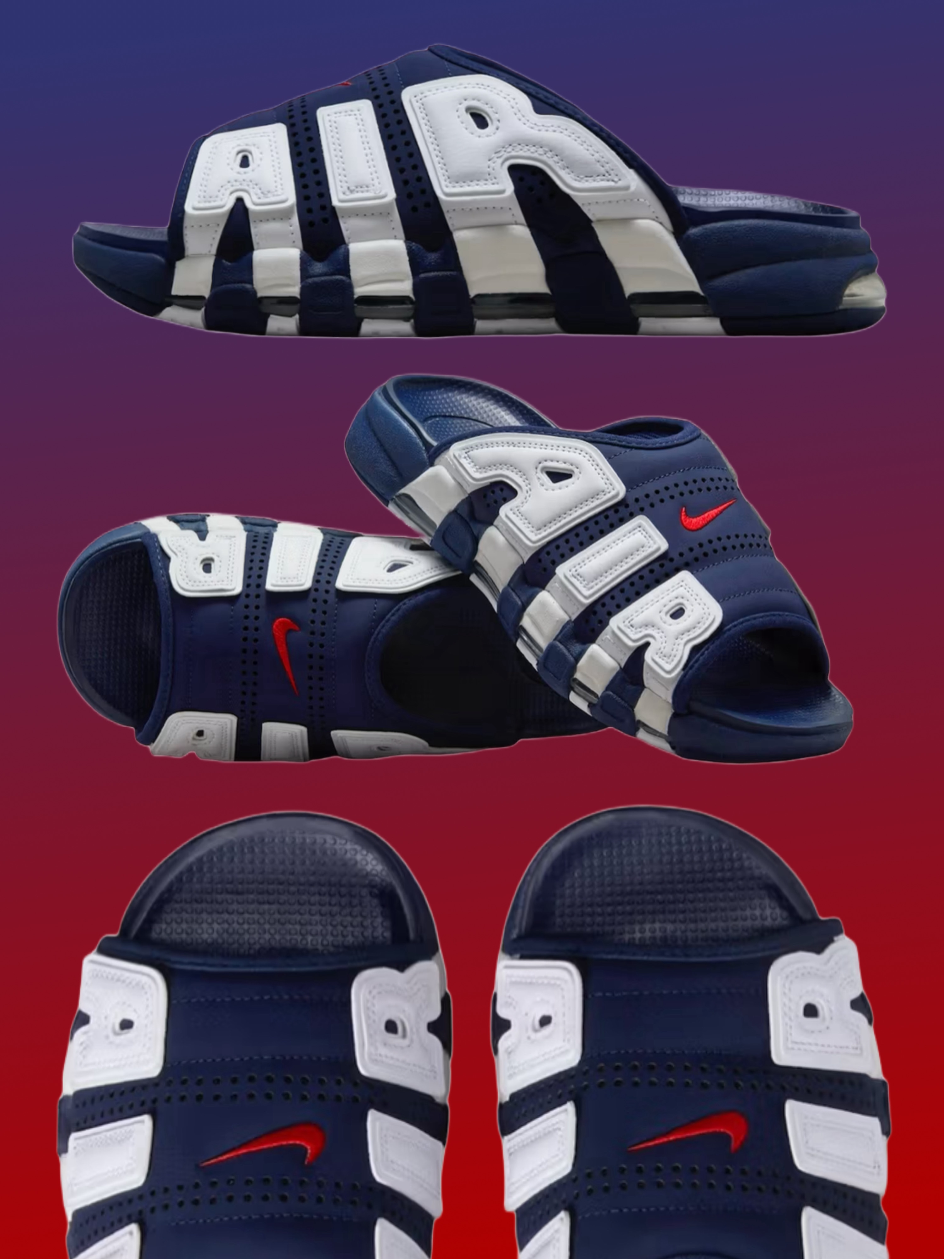 ★ナイキ★ AIR MORE UPTEMPO SLIDES OLYMPIC Nike Air More Uptempo Slides 