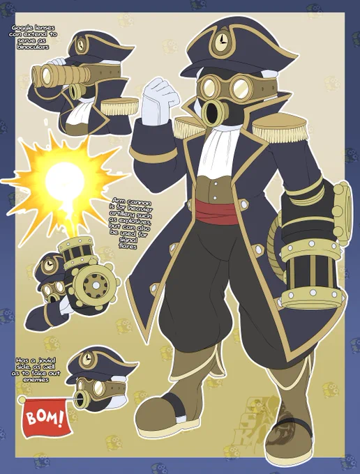 And now the head of the crew, Captain Wheellock! Had fun making this guy 