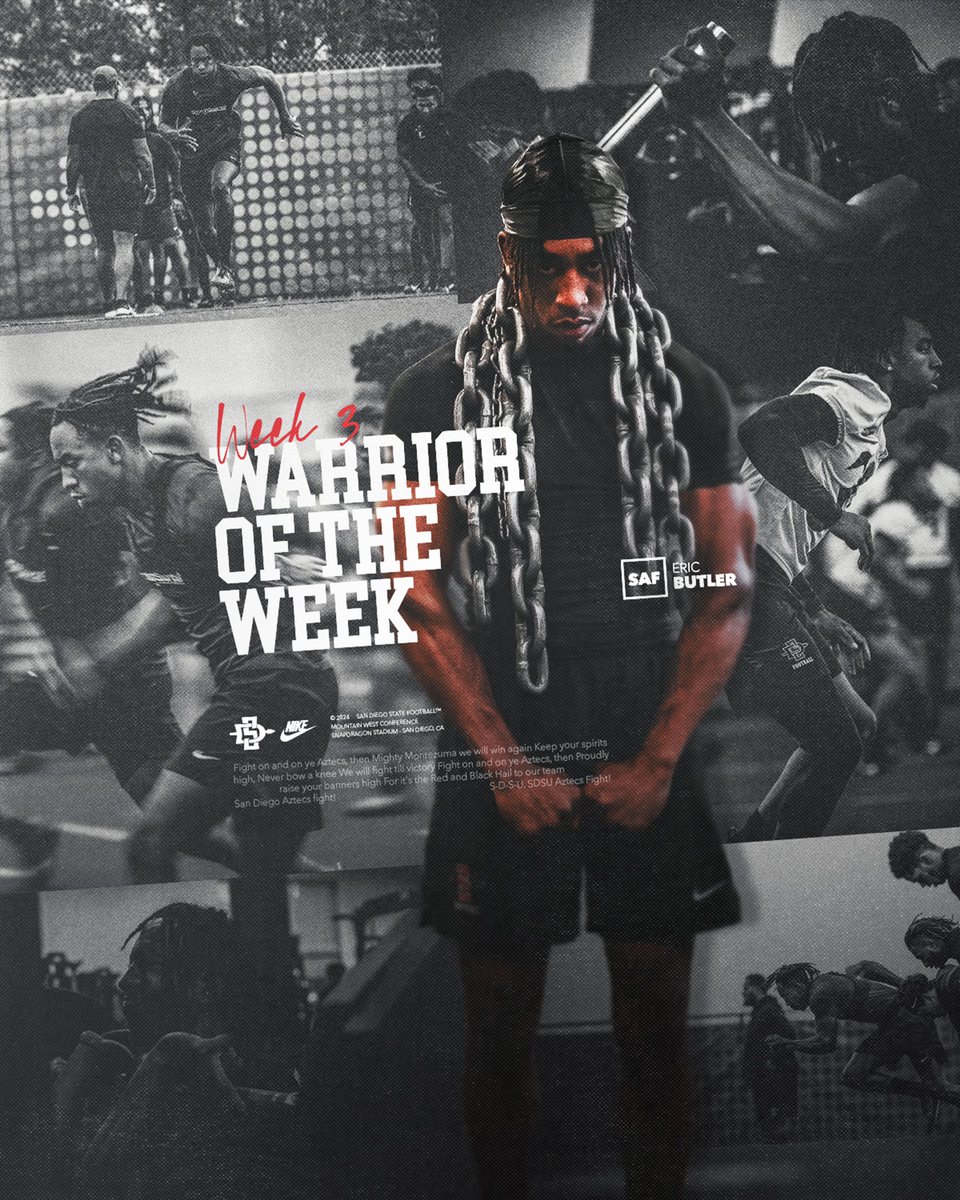 .<a href="/Eb2Cold/">ERIC BUTLER II</a> is our Week 3 Warrior of the Week 💪

#AztecFAST🍢 x #BeTheA1pha🐺