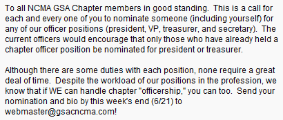gsacncma's tweet photo. nominations to webmaster@gsacncma.com! https://t.co/5zAYuToPJd