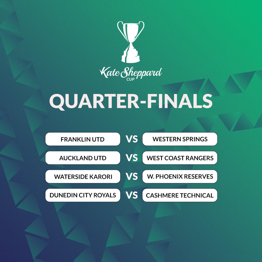 nzleagues's tweet image. Here are all the matchups for Round 4 of the Chatham Cup and the Quarter-Finals of the Kate Sheppard Cup! 🏆

The games will be played on the weekend of July 6-7, with times and dates to be confirmed

#ChathamCup #KateSheppardCup #NZFootball