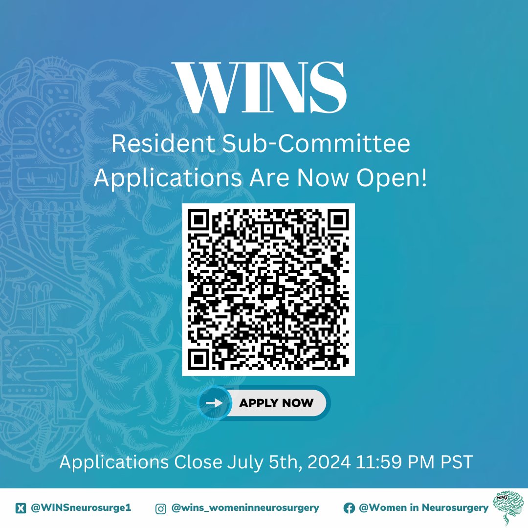 There is still time to apply for a position within the WINS Resident Subcomittees! 🌟 #WINS #Leadership #Residents #Neurosurgery #organizedneurosurgery