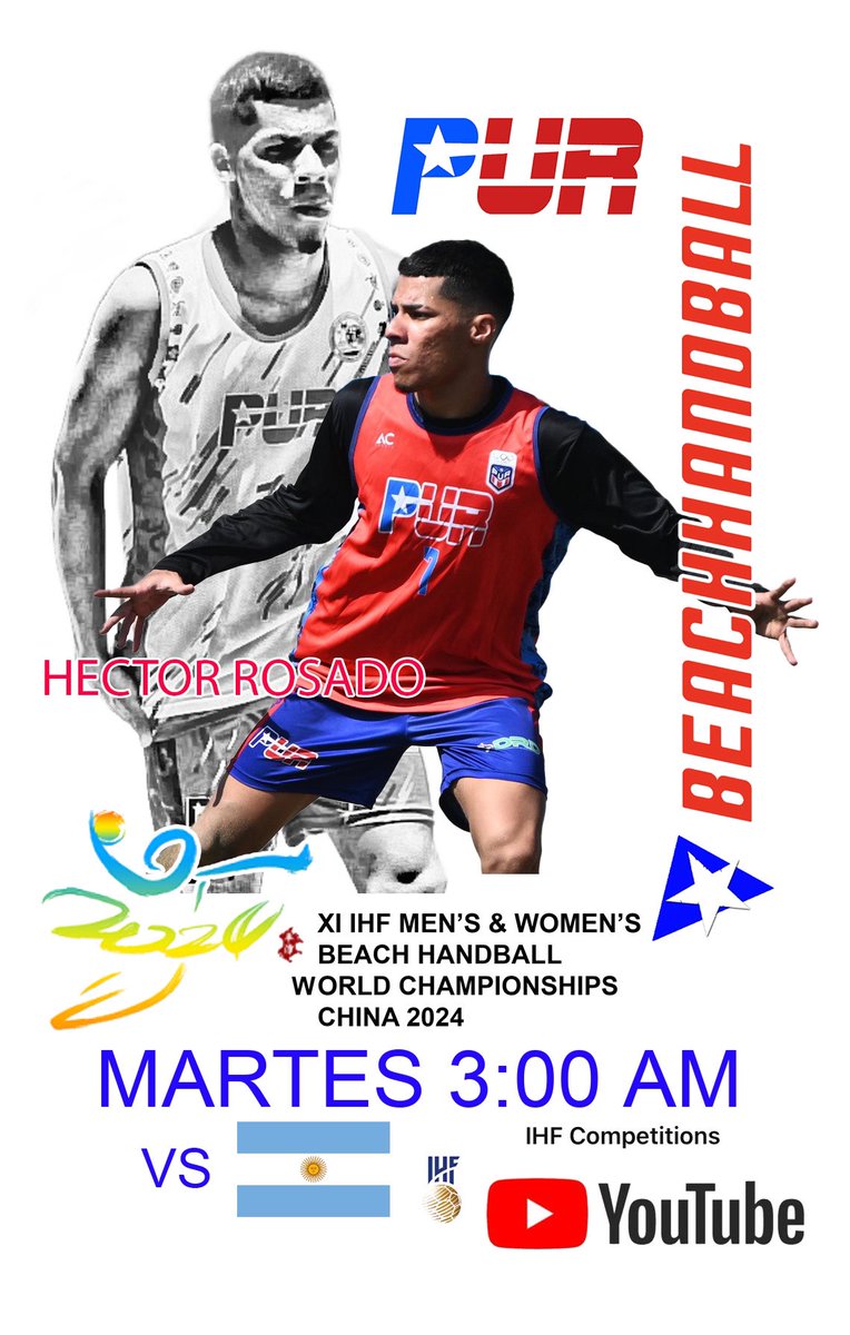 Martes a las 3:00 am en Youtube IHF competitions #BalonmanoPlaya #beachhandball #China2024