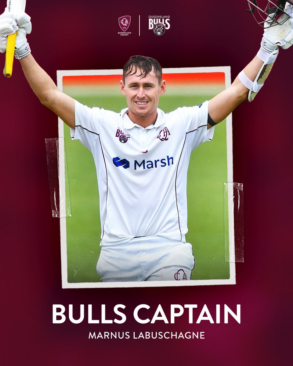 qldcricket's tweet photo. Leading Australia batter Marnus Labuschagne has been appointed as Queensland Bulls captain for the 2024-25 season.

Read ➡️ https://t.co/UD8ZDMlsgr https://t.co/HQlZya9JfE