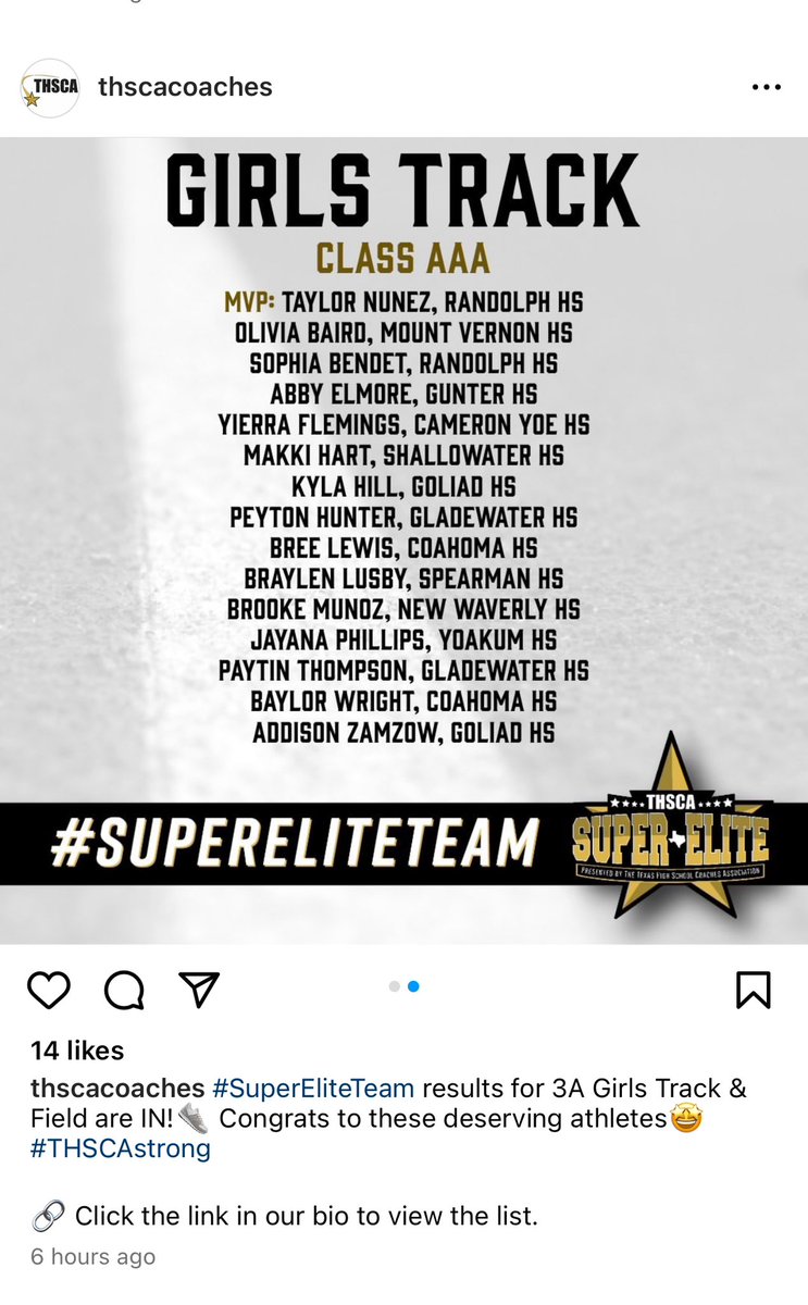 I am so grateful to be name to the 23-24 ✨Super Elite Team✨ for 3A. 
#SuperEliteTeam