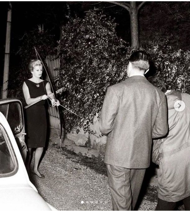 The Next Gen (@top1rating) on Twitter photo <a href="/fasc1nate/">Fascinating</a> DETAIL: Actress Anita Ekberg defending herself from the Paparazzi with a bow and arrow after being relentlessly followed by them all night. Taken outside of her home in 1960.
An excerpt from an article in the Herald-Journal in October,
1960: "Anita Ekberg shot arrows at <a href="/fasc1nate/">Fascinating</a> DETAIL: Actress Anita Ekberg defending herself from the Paparazzi with a bow and arrow after being relentlessly followed by them all night. Taken outside of her home in 1960.
An excerpt from an article in the Herald-Journal in October,
1960: "Anita Ekberg shot arrows at