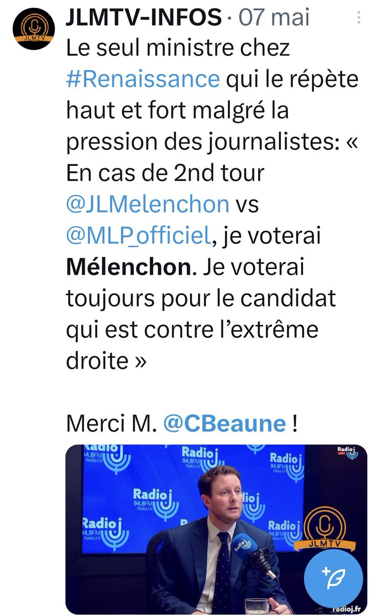 FabriceD_'s tweet photo. @mtwit75 Ah, le #MacronBoy au charisme d'huître... celui qui avait pourtant dit chez Haziza qu'il voterait Mélenchon en cas de second tour avec l'"estrreeeemme droaaate". https://t.co/X9ygx4KKdn