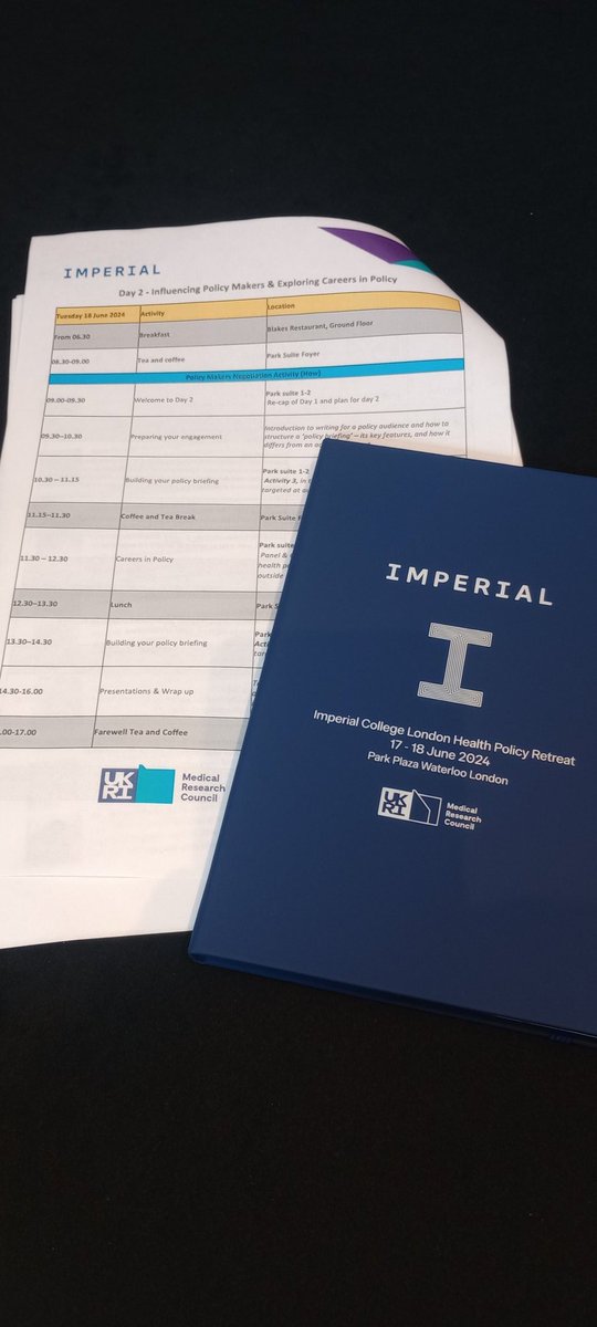 Imperial MRC DTP (@imperial_mrcdtp) on Twitter photo Day 2 of #healthpolicy retreat. Practical sessions on preparing clear policy briefings and how they differ from academic output.
<a href="/imperial_forum/">Imperial Policy Forum</a> <a href="/ImperialGradSch/">Imperial College Graduate School</a> Day 2 of #healthpolicy retreat. Practical sessions on preparing clear policy briefings and how they differ from academic output.
<a href="/imperial_forum/">Imperial Policy Forum</a> <a href="/ImperialGradSch/">Imperial College Graduate School</a>