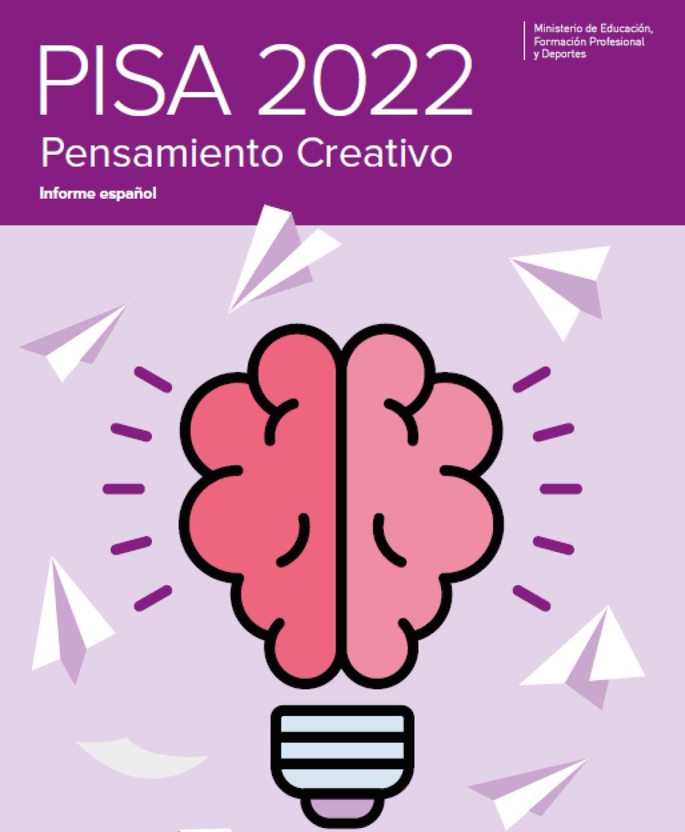 📢 ¡Ya está publicado en nuestra web el Informe español #PISA 2022 de #PensamientoCreativo con los resultados de España, las CCAA y más de 60 países de la #OCDE!
📄 Consúltalo aquí 👉🏾 acortar.link/KfyKAh
