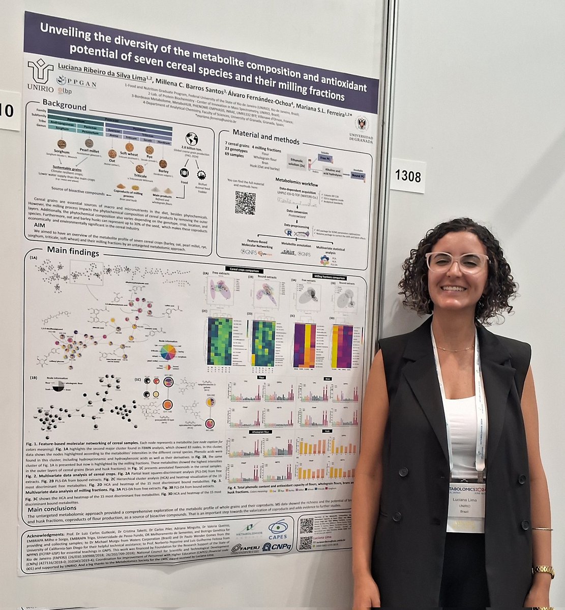 lucirslima's tweet image. second poster session at #metsoc2024 today. If you are interested in #foodomics, especially in cereal #metabolomics, come talk to me at poster 1310 :)