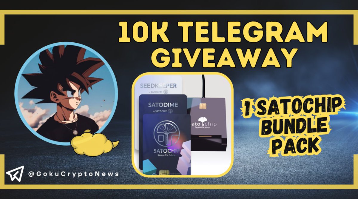 🎁 GIVEAWAY SPECIAL 10K TELEGRAM 🎁

SATOCHIP vous fait gagner de quoi sécuriser votre crypto avec un BUNDLE PACK COMPLET ! (valeur : 85€) 

👉 Pour participer :
🔹 Follow <a href="/satochip/">Satochip</a>
🔹 Rejoindre mon canal telegram :
t.me/GokuCryptoNews
🔹 ♥️ + RT 🔁

📅 Tirage au sort