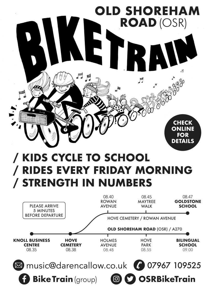 Daren68's tweet image. Final @OSRBikeTrain for this school year will be on July 19th! Meet at Knoll Business Centre - 8:30 for 8:35 departure, or join on route. Summer holidays is the theme! Come ride with us one last time. @Bricycles @BATBrighton @BtonHovePolice @BikeIsBestHQ @KatyCycles @NickSayers