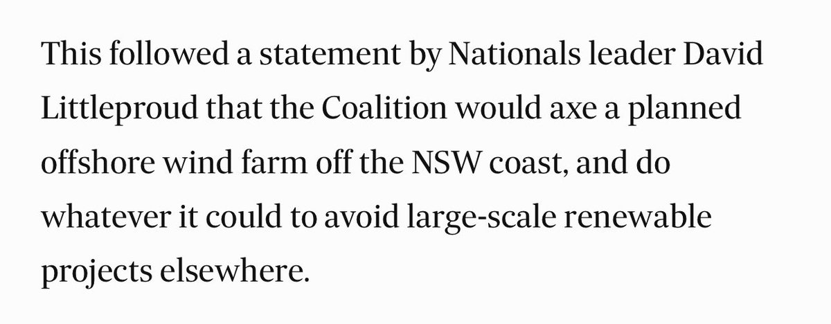 DrCraigEmerson's tweet photo. Oops, the Nationals have let the cat out of the bag - no large-scale renewable projects ever.

So taxpayers to fund coal-fired power stations to stay open and build new ones till the 2040s, followed by even more expensive nuclear power. https://t.co/BgzMU9D0kz