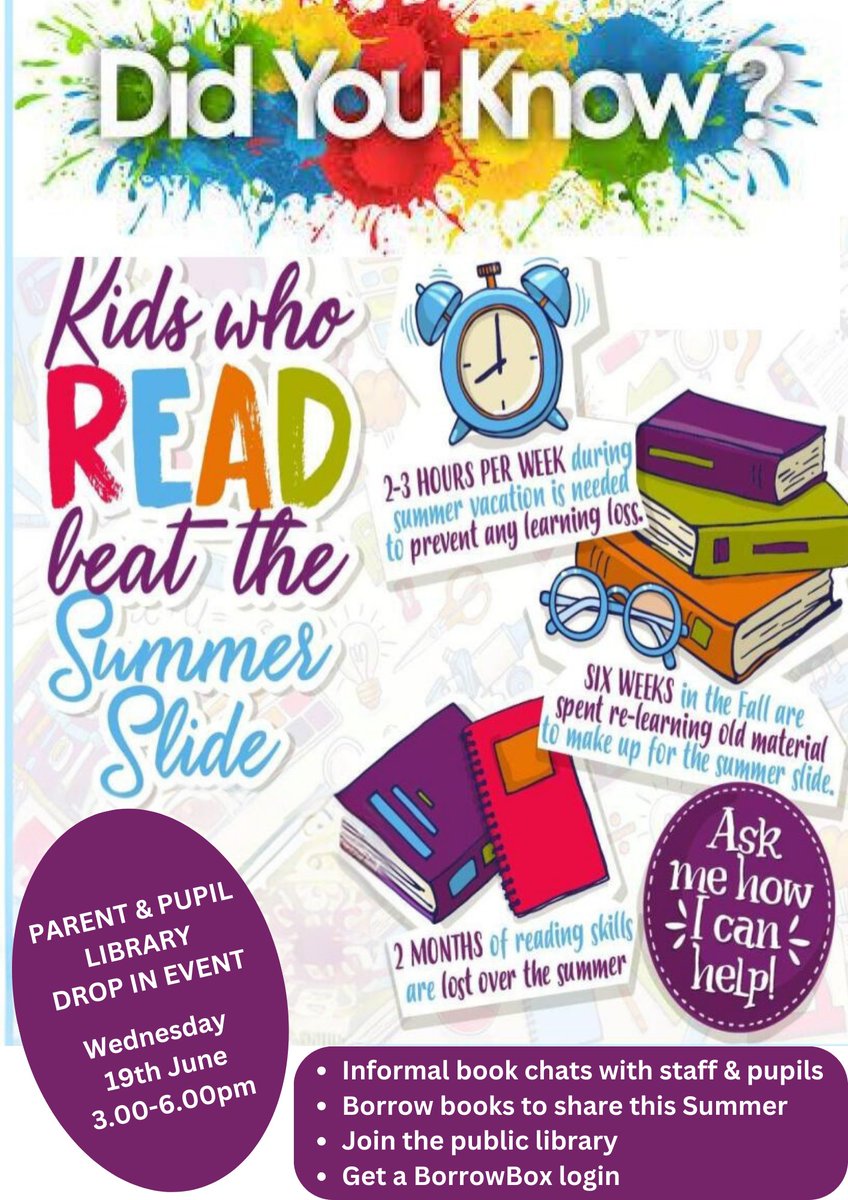 Lornshill Library (@lornshilllrc) on Twitter photo 📣1 day to go until our Beat the Summer Slide drop in event for parents & pupils on Wed 19th June 3.00-6.00pm for book chat & borrowing, plus Alloa Library stall. <a href="/Lornshill/">Lornshill Academy</a> <a href="/LornshillPC/">Lornshill Academy PC</a> #LornshillReads #ReadingSchoolsLornshill <a href="/scottishbktrust/">Scottish Book Trust</a> 📣1 day to go until our Beat the Summer Slide drop in event for parents & pupils on Wed 19th June 3.00-6.00pm for book chat & borrowing, plus Alloa Library stall. <a href="/Lornshill/">Lornshill Academy</a> <a href="/LornshillPC/">Lornshill Academy PC</a> #LornshillReads #ReadingSchoolsLornshill <a href="/scottishbktrust/">Scottish Book Trust</a>