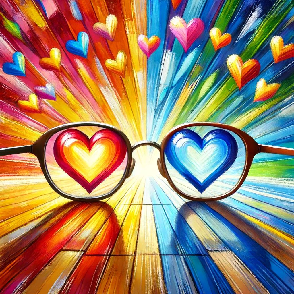 crckbook's tweet image. Reflektér over dine daglige handlinger og lev efter dine værdier. Udforsk vigtigheden af hvilke briller du har på (perspektivet) og hør om skæringspunktet mellem kærlighed, ærlighed og balance. Se alt kunst og læs mere på buff.ly/45iRYbN. #2024w24 #v95 #Philosophy #Art