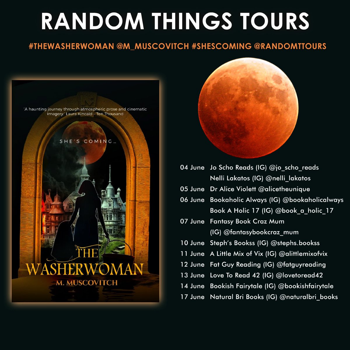 HUGEST THANKS #RandomThingsTours Bloggers for supporting #TheWasherwoman <a href="/M_Muscovitch/">M. Muscovitch</a> 

Please share reviews on Amazon / Goodreads