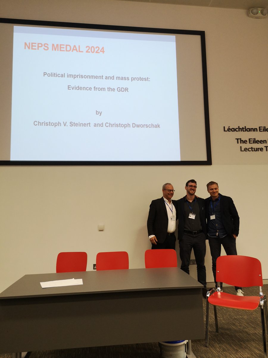 Network of European Peace Scientists (@neps01) on Twitter photo 🎉 Congratulations to @ChrisVSteinert & <a href="/chris_dworschak/">Christoph Dworschak</a> on winning the <a href="/NEPS01/">Network of European Peace Scientists</a> Medal 2024 for "Political imprisonment and mass protest: Evidence from the GDR"! Read it here: rb.gy/sc7lz5 #NEPS2024 🎉 Congratulations to @ChrisVSteinert & <a href="/chris_dworschak/">Christoph Dworschak</a> on winning the <a href="/NEPS01/">Network of European Peace Scientists</a> Medal 2024 for "Political imprisonment and mass protest: Evidence from the GDR"! Read it here: rb.gy/sc7lz5 #NEPS2024