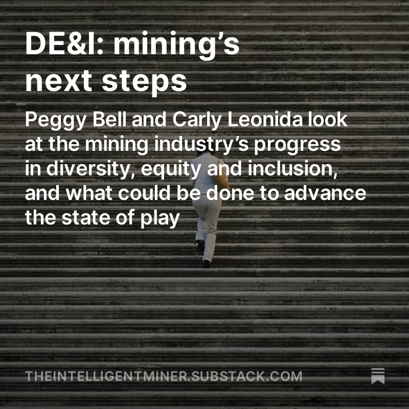New podcast episode! The brilliant Peggy Bell joined me to talk about #diversity #equity &amp; #inclusion in #mining and what can be done to advance the state of play open.substack.com/pub/theintelli…