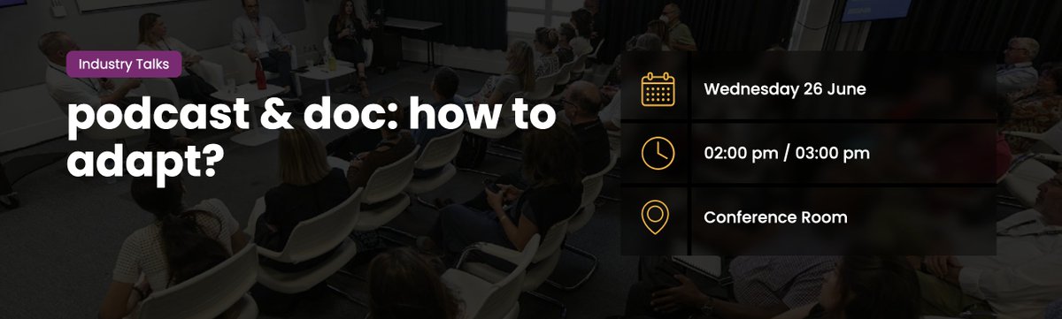 📆 mercredi 26 juin à La Rochelle : table-ronde “𝙋𝙤𝙙𝙘𝙖𝙨𝙩 &amp; 𝙙𝙤𝙘: 𝙝𝙤𝙬 𝙩𝙤 𝙖𝙙𝙖𝙥𝙩?” avec Anne-Cécile Genre (<a href="/acerneg/">Anne Cécile Genre</a>), Mélissa Bounoua (<a href="/misspress/">Mélissa Bounoua</a>), Lorenzo Benedetti (<a href="/LorenzBenz/">Lorenzo Benedetti</a>) et Emma Roberts (Pernickety Split).

sunnysideofthedoc.com/agenda/podcast…