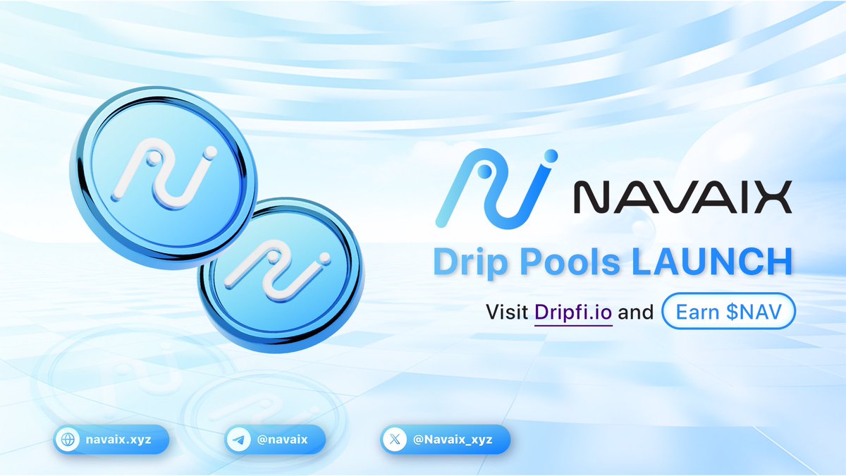 🏊‍♀️ #NAVAIX Drip Havuzları 17 Haziran'da Başlıyor! 🚀

WETH/USDC'nizi stake ederek $NAV kazanmaya başlamak için Dripfi.io'yu ziyaret edebilirsiniz !

🔷 NAVAIX USDC Havuzu: dripfi.io/app/pool/0xb51…

🔷 NAVAIX ETH Havuzu: dripfi.io/app/pool/0xbfa…

Stake ettiğiniz