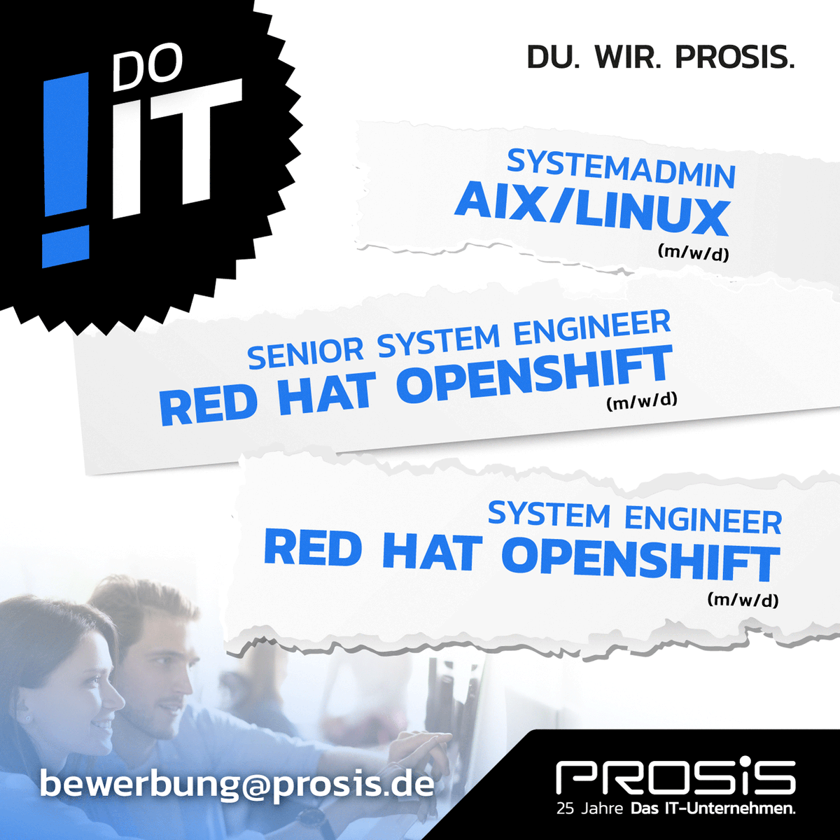 Bei PROSIS bist DU genau richtig!

Aktuell warten folgende IT-Traumjobs auf DICH: 
prosis.de/stellenanzeige…
prosis.de/stellenanzeige…
prosis.de/stellenanzeige…

Nichts dabei?
Dann schau Dir auch unsere anderen Stellen an:
prosis.de/de/aktuelle-st…