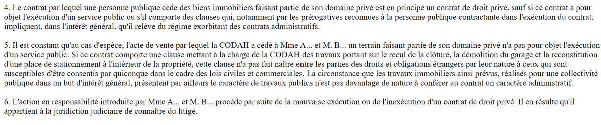 DLD7891's tweet photo. Les obligations ne sont pas étrangères à celles pouvant être consenties dans le cadre des lois civiles et commerciales. Et la circonstance que les travaux immobiliers seraient publics ne permet pas conférer audit contrat un caractère administratif 2/2 https://t.co/sLA3tTyJLa