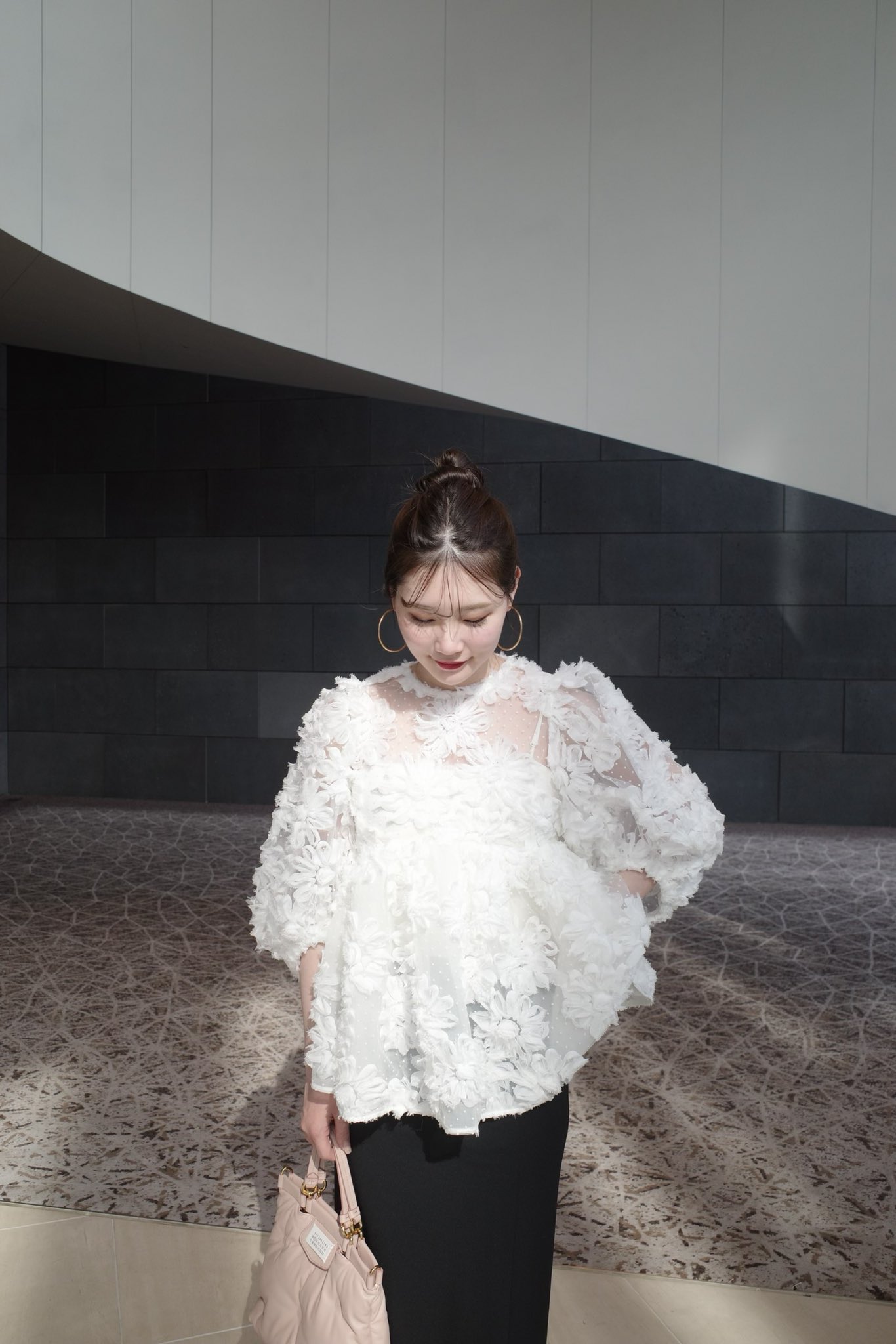 acka glossy jacquard blouse acka glossy jacquard blouse トップス