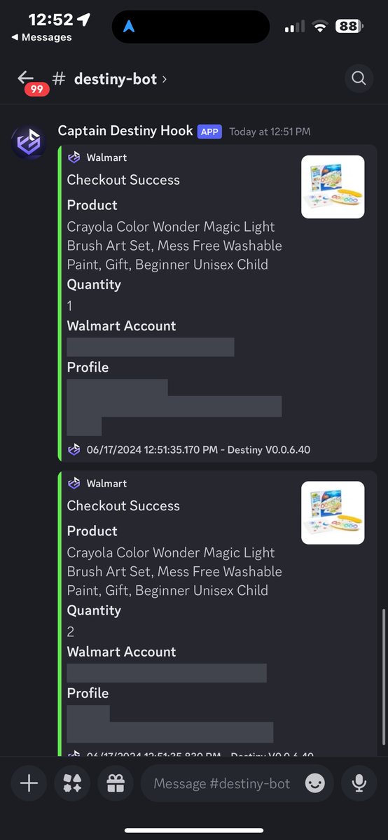Shout out <a href="/DestinyxSuccess/">Destiny AIO Success</a> <a href="/Destiny_AIO/">Destiny</a> 🙌🏼 Hitting hard to cop items like NFL Optic and Crayola Magic Brush