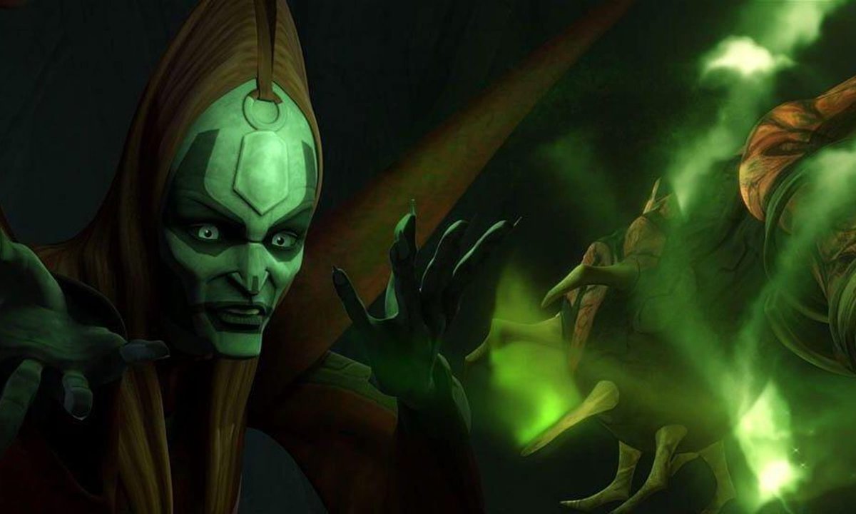 TheRaeSide's tweet photo. There's a giant coral gorilla thing that claims to encompass all that the force is. A scary witch woman that can turn a simple man into force wielding sith lord by magic. There are many expressions of the force idk how some people are suddenly shocked by these witches existing https://t.co/5U7bTch4QV