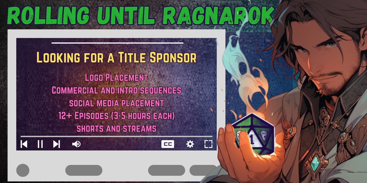 We are gearing up to start recording a new campaign - this will be season one.  We are looking for a title sponsor and some episodic sponsors that want to reach an incredible audience, and community.