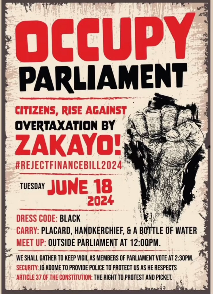 PrinceTheDeejay's tweet photo. RISE AGAINST OVERTAXATION #ForKenya #ForHistory #ForAllOfUs #OccupyParliament #RejectFinanceBill2024 https://t.co/d18ClI5J4X