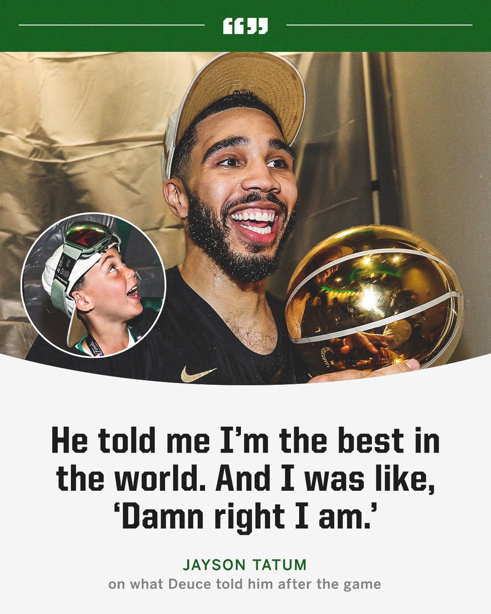 SportsCenter's tweet photo. Jayson Tatum's biggest fan 💚 https://t.co/Dz1TS5pwC0