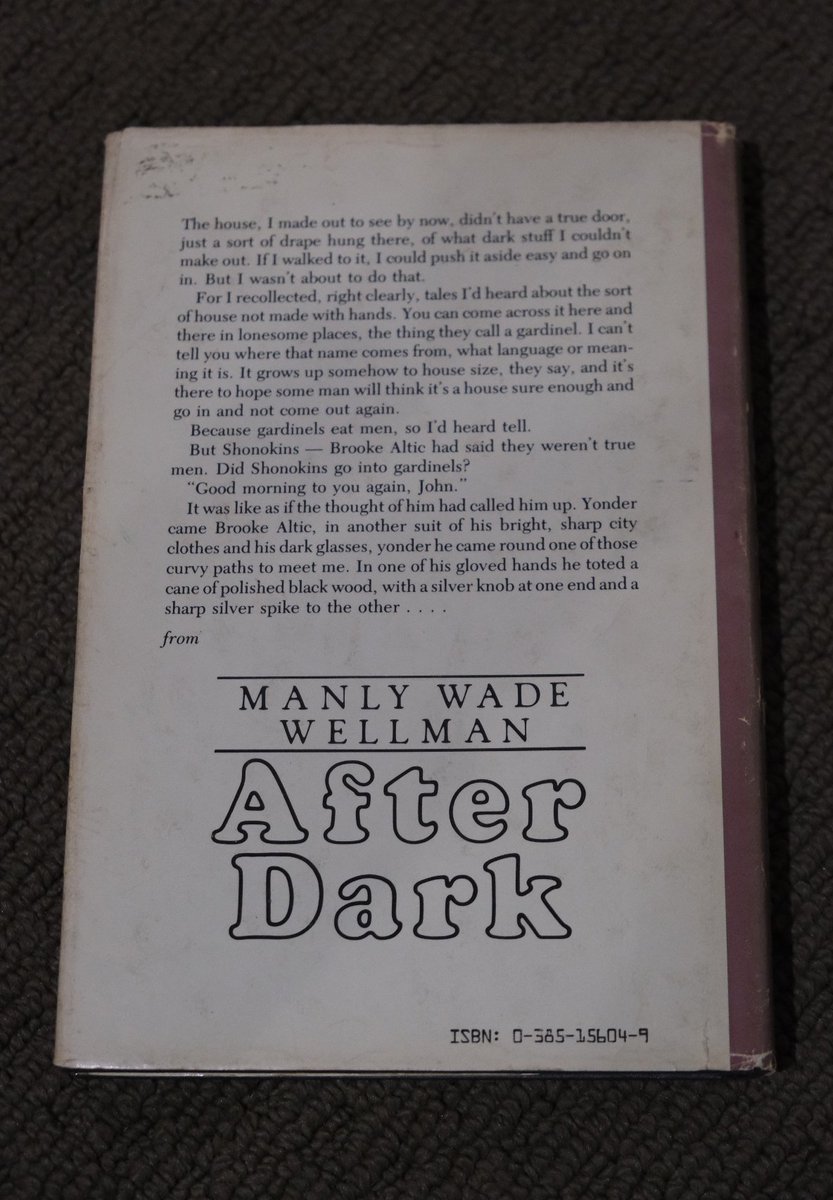 I found this gem in a bookshop on the weekend. After Dark by Manly Wade Wellman. This was printed in the USA and somehow made it across the pond and ended up in a rural town in Australia. It's in fairly good condition too!
I'm excited to read it!