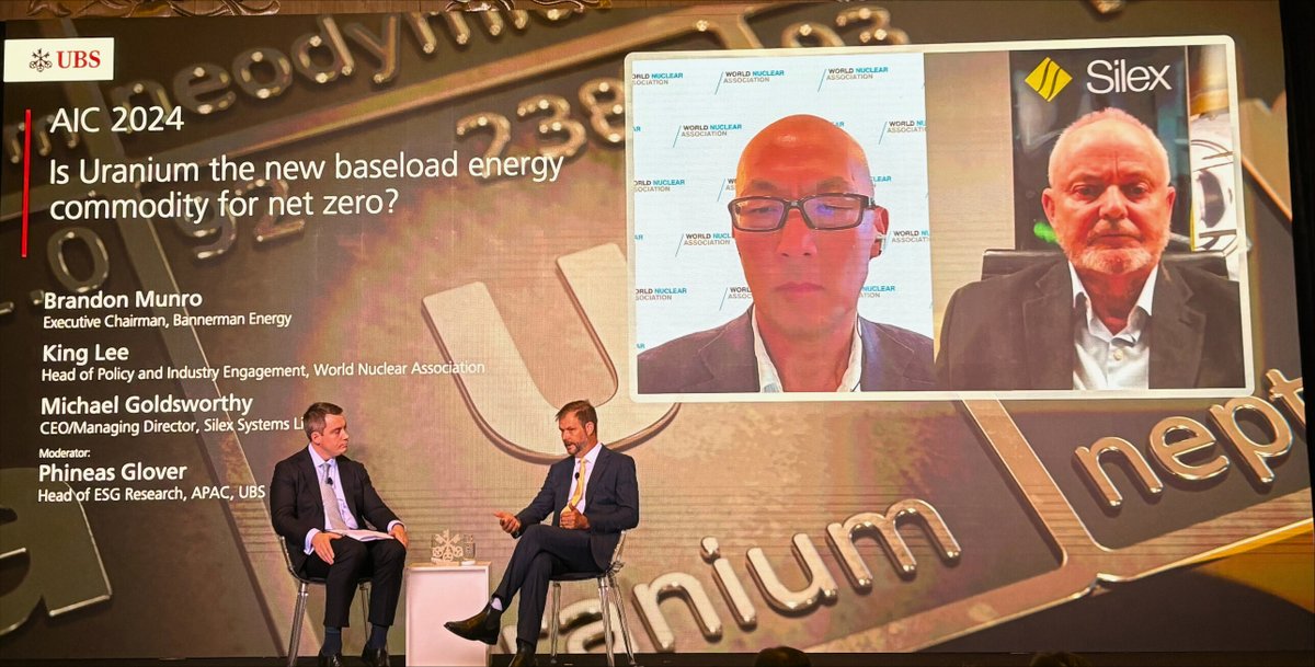 BannermanEnergy's tweet photo. Thank you to @UBS for hosting our Executive Chairman @Brandon_Munro in Hong Kong last month 🇭🇰 for the Asian Investment Conference #UBSAIC ⚛️ Thanks also to Phineas Glover for moderating this important panel discussion $BMN $BNNLF https://t.co/ZFZFbzc3lu