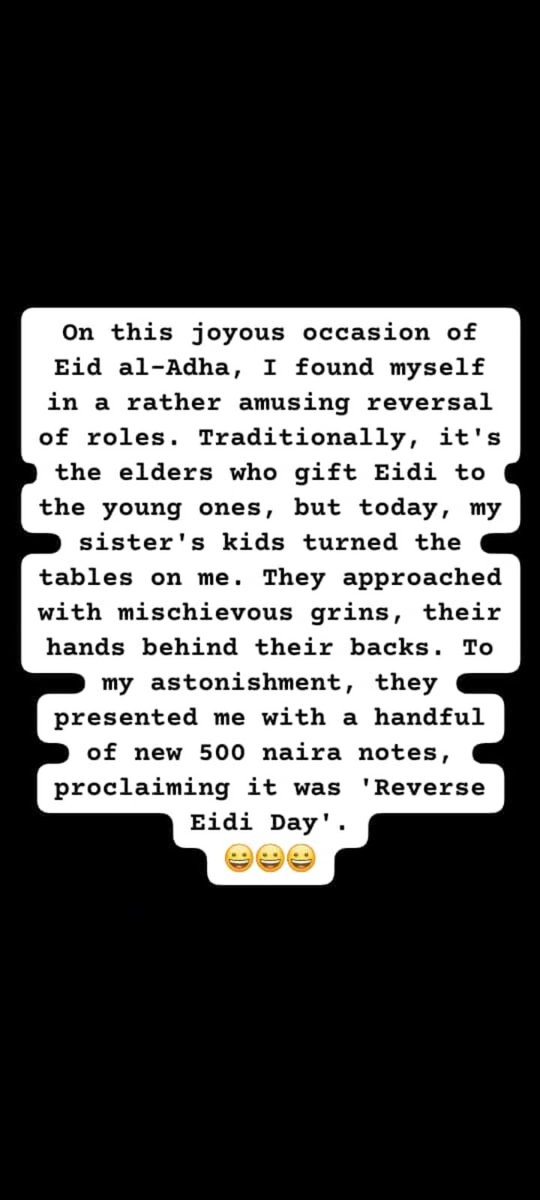 khaddy01's tweet photo. "Flipped the festive script! 
This Eid, my niece and nephew turned into mini philanthropists and filled my pockets with love (and a bit of change).
 🤑🎉 #KidsTreasure #EidLaughs #SoarBeyondInteria #LuxuryDesigns" https://t.co/mFU71iFkAp