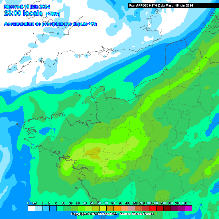 SebDecaux's tweet photo. #Pluie #cumuls
Des cumuls de pluie conséquents concerneront les secteurs compris entre le sud de l'#IlleetVilaine, le nord de la #LoireAtlantique et #MorBraz. Entre ce mardi et mercredi les cumuls devraient atteindre 40 à 60 mm, localement plus d'ici à mercredi soir. https://t.co/y7PcnbN5GJ