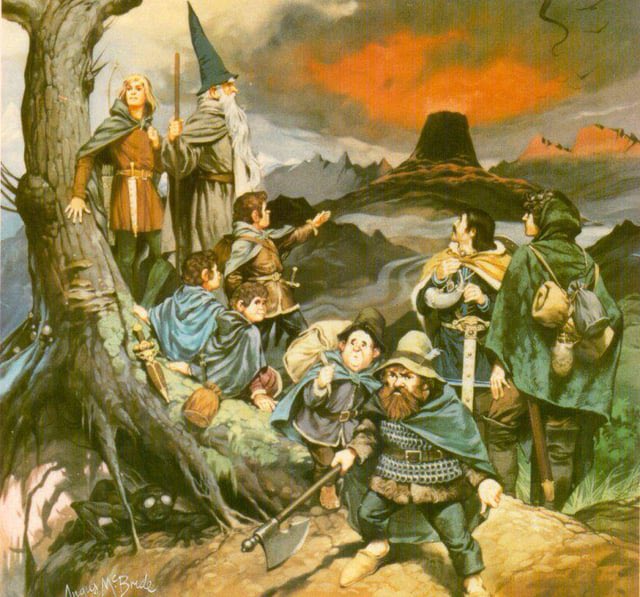 DungeonNoir's tweet photo. The Fellowship of the Ring by Angus McBride https://t.co/doX65JUoXf