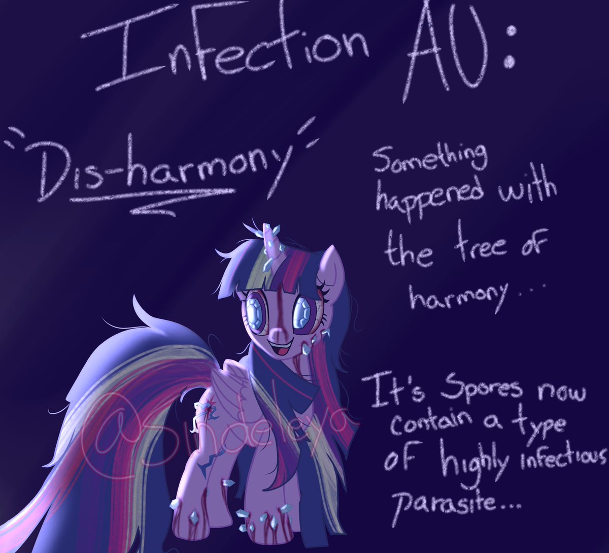 Sindeleya's tweet photo. Updated! Introduction to my #MlpinfectionAu :D
#Mlpfanart #MlpVector
#Mlp #MlpFim #MildGore #InfectionAu #DisHarmonyParasite https://t.co/f23YwD3B2c