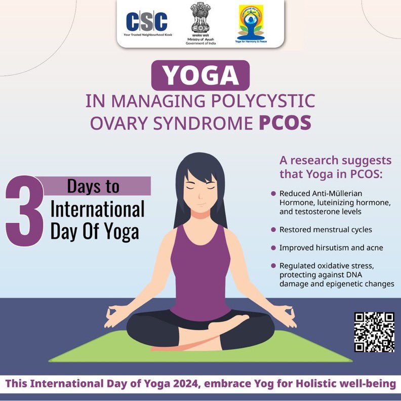 3 days left to #InternationalDayOfYoga, come &amp; join this cause of healthy living.

#Yoga for Self &amp; Society!🧘🏻‍♀️🌍🧘🏻‍♂️

Yoga is an art of healthy living that brings harmony between mind &amp; body. It has the power to transform lives.
 
#IDY2024 #CSCPeYoga #InternationalYogaDay2024 #CSC