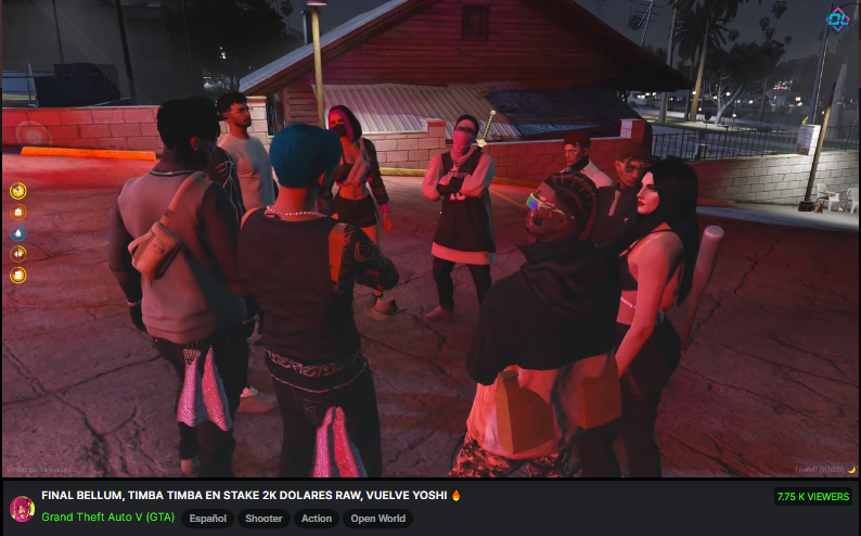 El stream de hoy una locura. Final de Bellum con los pibes, 7k arriba en la timba y la vuelta de Yoshi con pico de 8k de viewers. GRACIAS <3