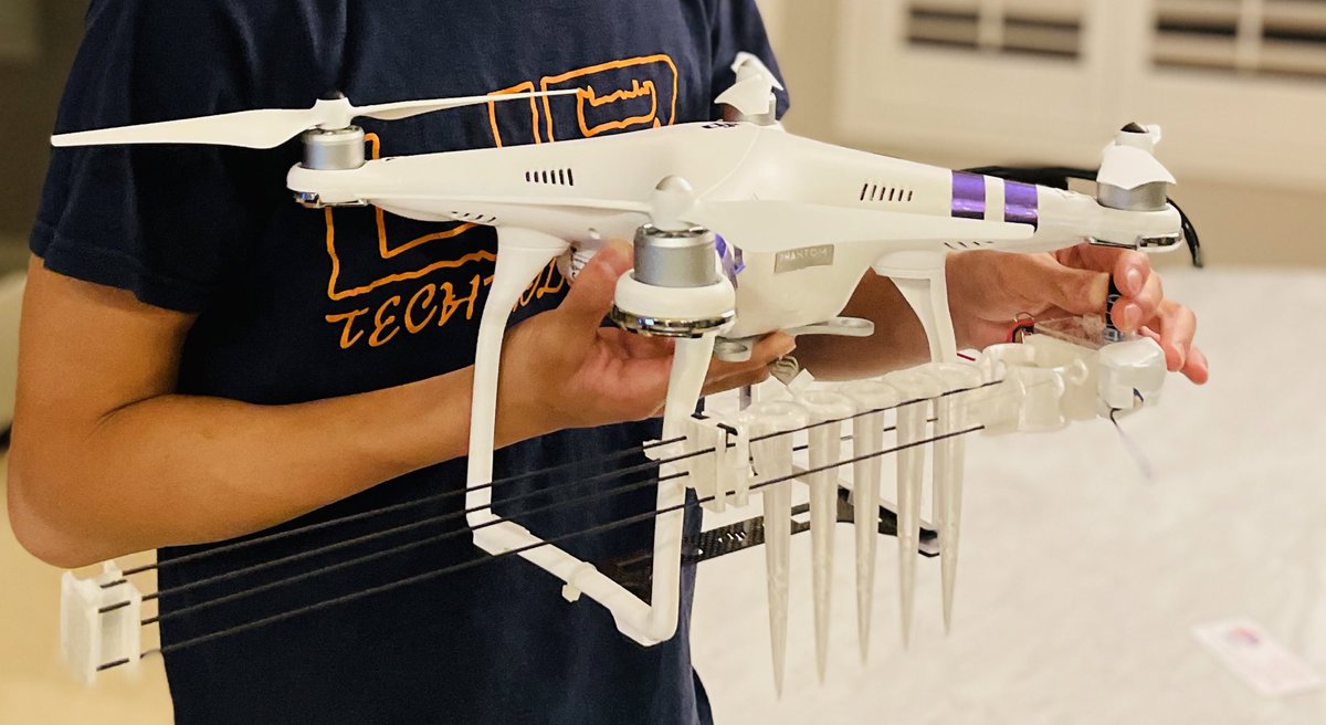 lukasciencefops's tweet image. I know no one cares, but this was my winning project.  I took a DJI drone, recoded, added tracking and topographical data to precisely lay and record mangrove data.  It also had a mangrove propagule dropper.  Gimbal broke before this picture 🫡