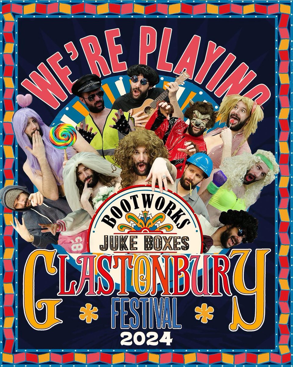 Walkabouts Glastonbury T&C (@walkaboutstc) on Twitter photo We are so excited to have <a href="/Bootworks/">Bootworks Theatre</a> ‘The Jukeboxes’ back on Glebeland again!! What will they have for us this year ? And it’s their 25th birthday ! Thursday, Friday, Saturday & Sunday 13:30 & 16:20 #theatreandcircus #glastonbury2024 <a href="/glastonbury/">Glastonbury Festival</a> <a href="/theatre_circus/">Theatre and Circus</a> We are so excited to have <a href="/Bootworks/">Bootworks Theatre</a> ‘The Jukeboxes’ back on Glebeland again!! What will they have for us this year ? And it’s their 25th birthday ! Thursday, Friday, Saturday & Sunday 13:30 & 16:20 #theatreandcircus #glastonbury2024 <a href="/glastonbury/">Glastonbury Festival</a> <a href="/theatre_circus/">Theatre and Circus</a>