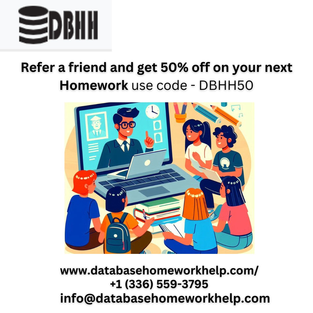 brooke_ste7629's tweet image. This is a lifesaver for a student who always wonder can someone complete my database homework at a cheap cost! worry not! here Unlock 50% off your next assignment with DatabaseHomeworkHelp.com! Refer a friend using code &quot;DBHH50&quot;.

#Databasehomeworkhelp #college #university