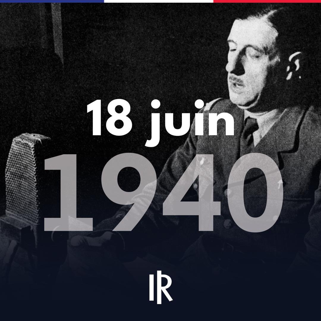 eciotti's tweet image. Le #18juin 1940, le général de Gaulle lance un appel aux Français qui ne se résolvent ni au déshonneur ni à la collaboration.

Cette date au combien importante marque le début de la Résistance à la barbarie nazie et au régime de Vichy.

Vive la France libre ! 🇫🇷