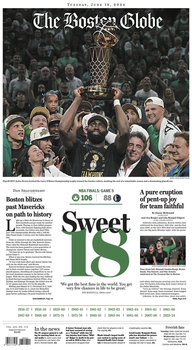 Katie McInerney (@k8tmac) on Twitter photo The front page of Tuesday's <a href="/BostonGlobe/">The Boston Globe</a>. Photo by Barry Chin, design by <a href="/ryanhuddle/">Ryan Huddle</a>. The front page of Tuesday's <a href="/BostonGlobe/">The Boston Globe</a>. Photo by Barry Chin, design by <a href="/ryanhuddle/">Ryan Huddle</a>.