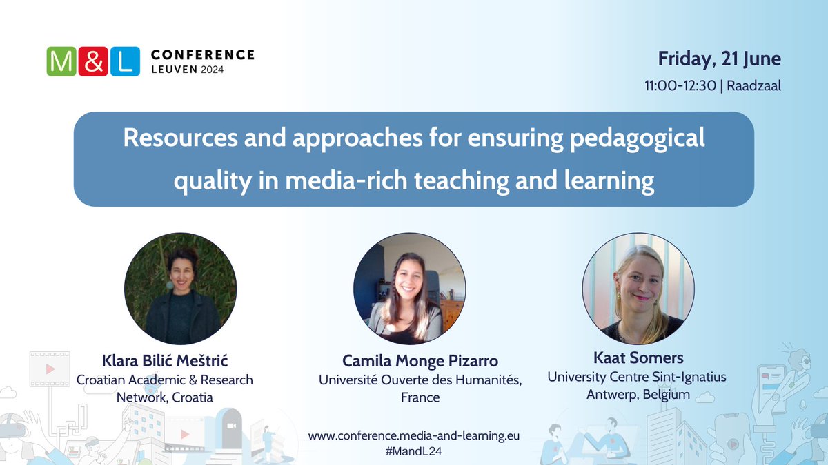 📢 Session Highlight: Resources and approaches for ensuring pedagogical quality in media-rich teaching and
learning

Learn from the experiences of our presenters in their efforts to integrate media supported teaching and learning.

Learn more  ➡️ow.ly/72kb50ShVMS