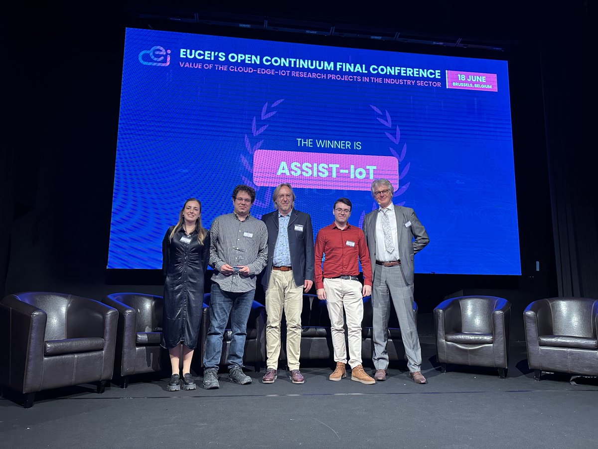 EU_CloudEdgeIoT's tweet image. 🏆 Congratulations to @AssistIot! The project has won the award for communication at the #EUCEI’s Open Continuum Final Conference! #ASSISTIoT has been recognised for their active involvement! Also, a huge thank you to all the project involved in the Task Force 6 Communication!