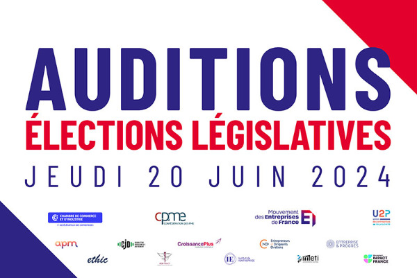 #ElectionsLégislatives 🗳️ | Auditions de chefs de parti et de coalition

🗓️ Jeudi 20 juin à partir de 8h45

Pour remettre au cœur des débats ce qui est pour nous la priorité : la réussite des entreprises de France 🇫🇷

<a href="/HorizonsLeParti/">Horizons</a> ; #NouveauFrontPopulaire ; <a href="/RNational_off/">Rassemblement National</a> ;