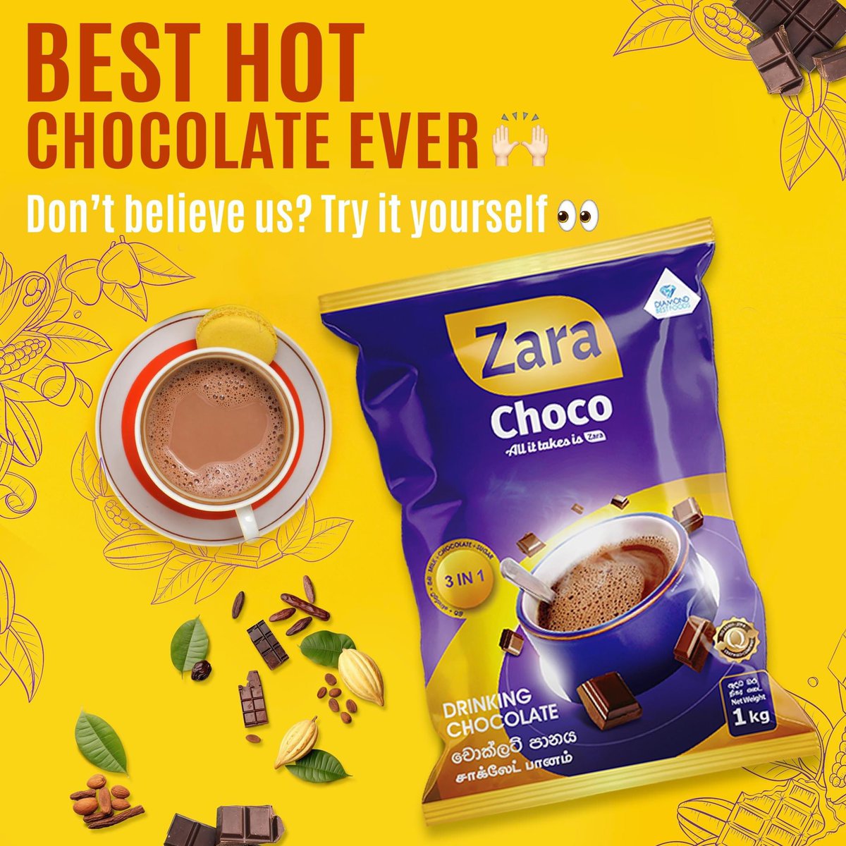 This is best Hot Chocolate in town! Don’t believe us? Call 7716633 for free delivery or Visit Bevco, Dhamburuh Magu Mahchangoalhi so you can try it out for yourself!