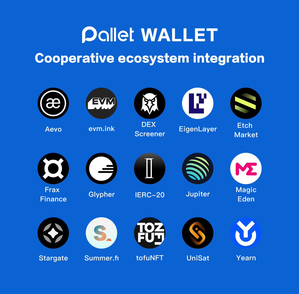 Pallet_web3's tweet photo. 🔥Our Web3 ecosystem continues to grow, and this issue we have added 15 new members.

🕶️Using our wallet significantly lowers the barrier for users to enter the Web3 world.

🫵We look forward to more eco-applications joining us! https://t.co/78nYJjqkjw